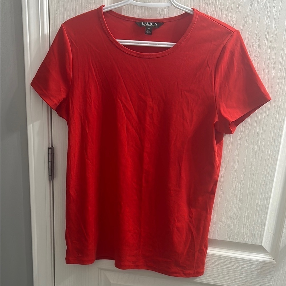 NWOT Ralph Lauren Red Fitted Short Sleeve T-Shirt